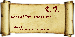 Kertész Tacitusz névjegykártya